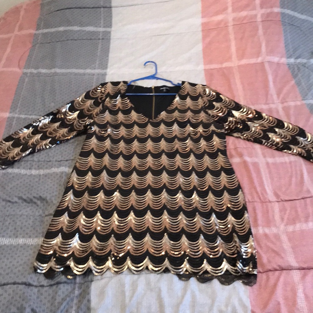 Black and gold party dress